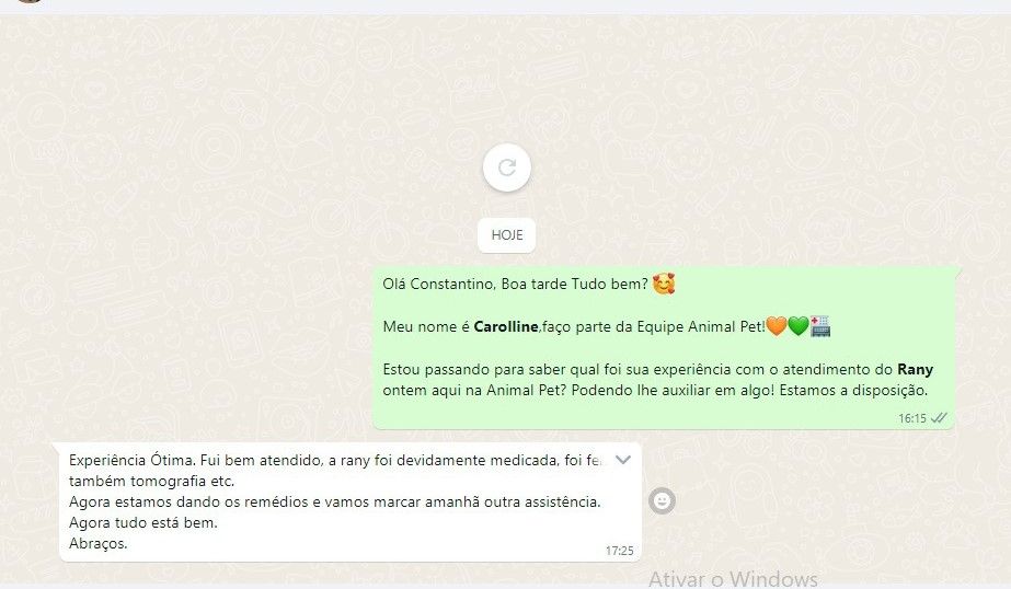 Avaliação de cliente