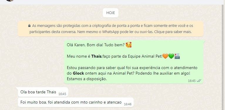Avaliação de cliente