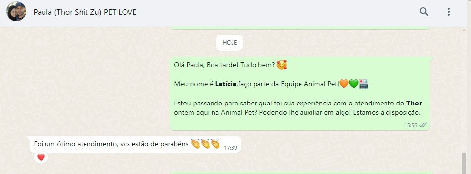 Avaliação de cliente